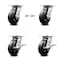 Service Caster 6 Inch Rubber on Steel Swivel Caster Swivel Locks 2 Brakes, 2PK SCC-35S620-RSB-BSL-2-SLB-2 - alternate 1